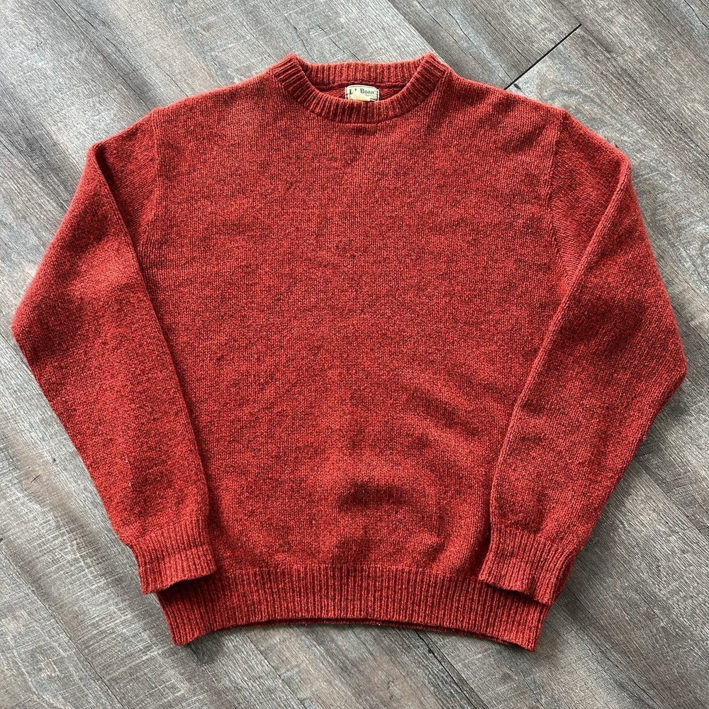 VTG LL Bean Men's Sz XL Wool Crew Neck Sweater Made in USA Size XL Fisherman